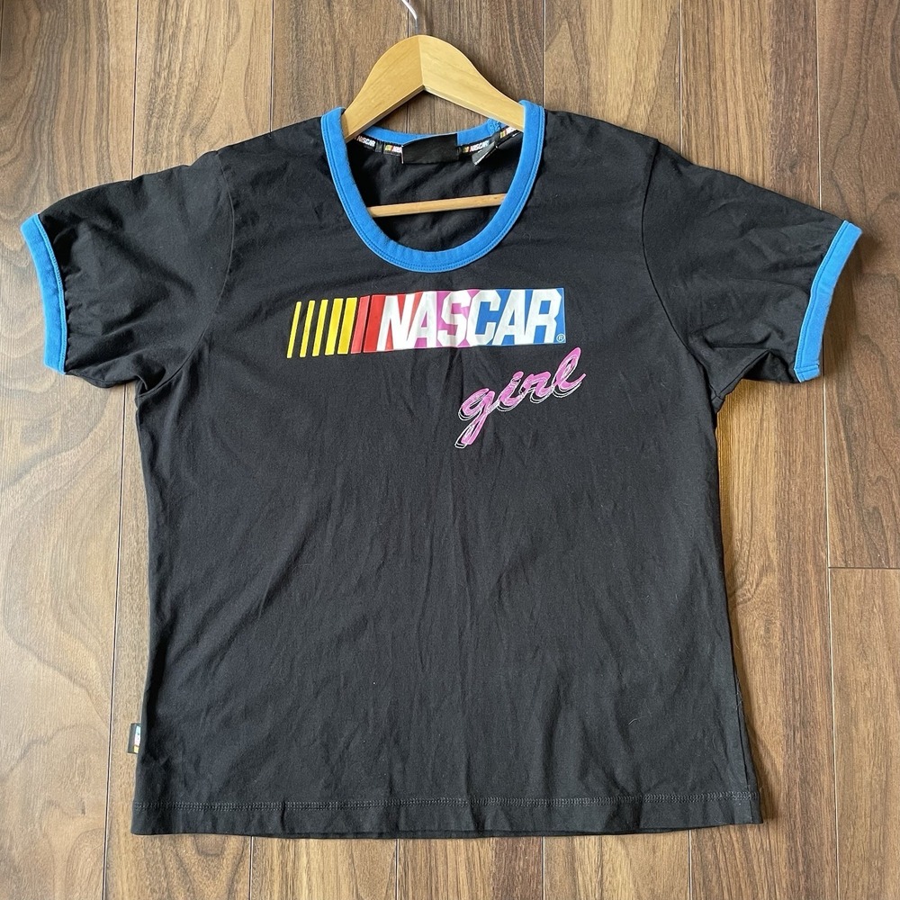 SALE! NASCAR Girl Graphic Tee Black & Blue Size XL (Youth) XS Adult Racing  #056